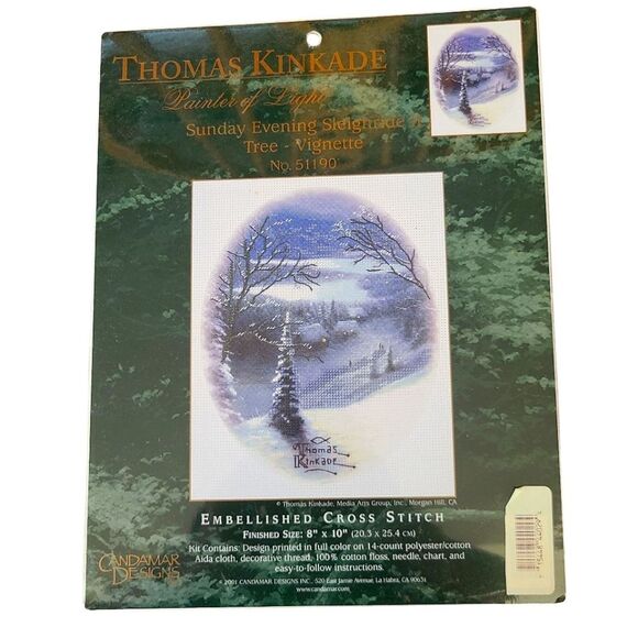 Vintage Candamar Designs Thomas Kinkade Cross Stitch Kit, Sealed - Picture 1 of 2